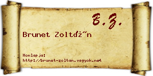 Brunet Zoltán névjegykártya